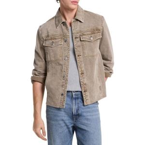 imageMichael Kors Mens Curved Hem Denim Shirt JacketSafari Green