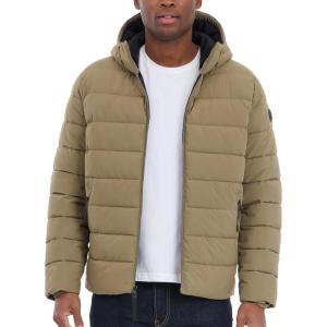 imageMichael Kors Mens Hooded Puffer Jacket Rain and Cold Weather CoatSafari