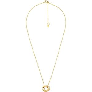 imageMichael Kors Womens 14K GoldPlated Sterling Silver Interlocking NecklaceCircle Pav