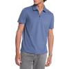 imageMichael Kors Mens Sleek Pique Short Sleeve Zip PoloDark Chambray
