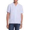 imageMichael Kors Mens Short Sleeve Relaxed Fit Linen ShirtChambray