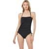 imageMichael Kors Swimwear Womens Standard Solid Shirred Bandeau One Piece Black