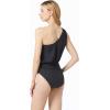 imageMichael Kors Womens Solid Shoulder One Piece SwimsuitBlack