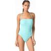 imageMichael Kors Womens Textured Stripe Bandeau One PieceTurquoise