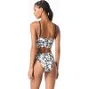 imageWomens Floral Print Lace Up Crop Top White