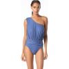 imageMichael Kors Womens Solid Shoulder One Piece SwimsuitChambray