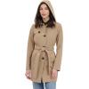 imageMichael Kors Womens Belted Raincoat with Detachable Hood Khaki Small
