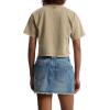 imageMichael Kors Womens Cropped Empire Stud TShirtSafari Green Wash