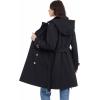 imageMichael Kors Womens Double Button Trenchcoat with Detachable HoodBlack