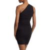 imageMichael Kors Womens Ruched One Shoulder Mini DressBlack