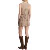imageMichael Kors Womens Suede Tiered Mini Dress Dune L Womens Suede Tiered Mini Dress
