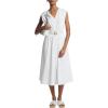 imageMichael Kors Womens Cotton Poplin Midi DressWhite