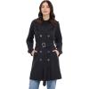 imageMichael Kors Womens Double Button Trenchcoat with Detachable HoodBlack