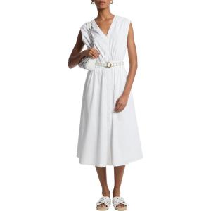 imageMichael Kors Womens Cotton Poplin Midi DressWhite