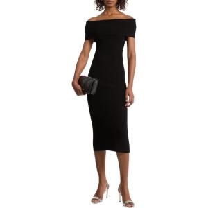 imageMichael Kors Womens Fold Over Midi DressBlack