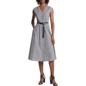 imageMichael Kors Womens Graphic Stripe Midi DressBlack