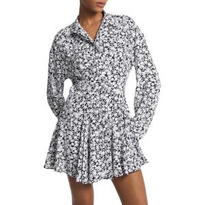 imageMichael Kors Womens Mini Pleat Shirt DressWhite