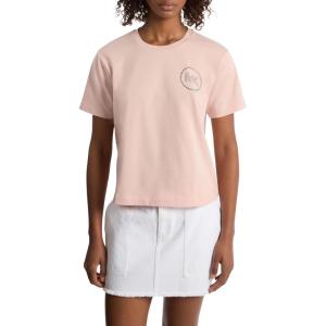 imageMichael Kors Womens Studded Mk Charm Cropped TShirtRosewater