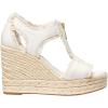 imageMichael Kors Womens Berkley MidHeel Wedge SandalDenim Frayed EdgesOptical White