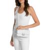imageMichael Kors Tribeca Small Quilted Convertible Chain ShoulderSilvertone HardwareBox Quilted Costa Lamb LeatherOptic White