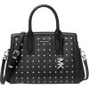 Silver-tone Hardware/Leather With Nail Head Studs/Black