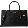 Gold-tone Hardware/Woven Leather/Black