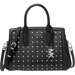 imageMichael Kors Laila Small SatchelSilvertone HardwareLeather With Nail Head StudsBlack