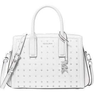 imageMichael Kors Laila Small SatchelSilvertone HardwareLeather With Nail Head StudsOptic White