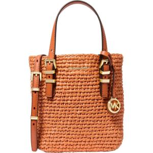 imageMichael Kors Quinn Extra Small Crossbody ToteGoldtone HardwareOrange Punch