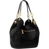 imageMichael Kors Lillie Large Chain Shoulder BagGoldtone HardwareSuede LeatherBlack