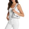 imageMichael Kors Tribeca Small Woven Convertible Chain Shoulder BagSilvertone HardwareWoven LeatherOptic White