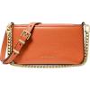 Gold-tone Hardware/Pebble Embossed Leather/Orange Punch