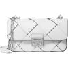 imageMichael Kors Tribeca Small Woven Convertible Chain Shoulder BagSilvertone HardwareWoven LeatherOptic White
