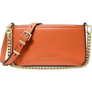 imageMichael Kors Bryant Small Convertible Crossbody BagGoldtone HardwarePebble Embossed LeatherOrange Punch