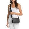 imageMichael Kors Bryant Medium Double Zip Chain Camera Crossbody BagSilvertone HardwarePebble Embossed LeatherBlack