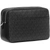 imageMichael Kors Bryant Medium Double Zip Chain Camera Crossbody BagSilvertone HardwareTonal Signature Coated TwillBlack