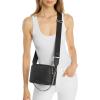 imageMichael Kors Bryant Medium Double Zip Chain Camera Crossbody BagSilvertone HardwareTonal Signature Coated TwillBlack