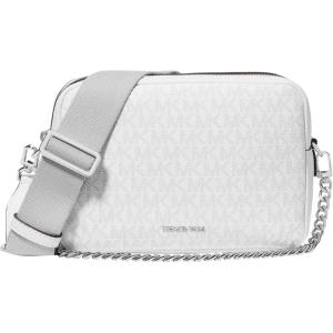 imageMichael Kors Bryant Medium Double Zip Chain Camera Crossbody BagOptic WhiteAllum