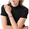 imageMichael Kors Parker Womens Watch Stainless Steel and Pav Crystal Watch for Women with Steel Leather or Silicone BandBlushRose gold