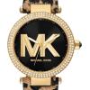 imageMichael Kors Parker Womens Watch Stainless Steel and Pav Crystal Watch for Women with Steel Leather or Silicone BandGoldAnimal Print