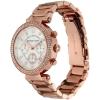 imageMichael Kors Parker Womens Watch Stainless Steel and Pav Crystal Watch for Women with Steel Leather or Silicone BandRose Gold Tone