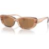 imageMichael Kors Womens Mk2210u Asheville Universal Fit Rectangular SunglassesBrown TransparentBrown Solid Back Mirrored