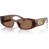 imageMichael Kors Womens Mk2243u Rhodes Universal Fit Oval SunglassesBrown TransparentBrown Solid