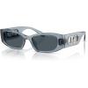imageMichael Kors Womens Mk2243u Rhodes Universal Fit Oval SunglassesDenim TransparentBlue Grey Solid