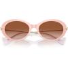imageMichael Kors Womens Mk2245u Rockaway Universal Fit Oval SunglassesLight Sand LaminateLight Brown Gradient