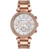 imageMichael Kors Parker Womens Watch Stainless Steel and Pav Crystal Watch for Women with Steel Leather or Silicone BandRose Gold Tone