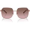 imageMichael Kors Womens Mk1145b Cadiz Square SunglassesShiny Rose Gold Light Brown Pink Gradient