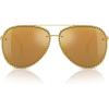imageMichael Kors Womens Mk1147 Portofino Aviator SunglassesShiny GoldGold Mirrored