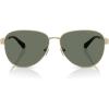 imageMichael Kors Womens Mk1160 Biarritz Aviator SunglassesShiny Light GoldGreen Solid
