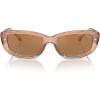 imageMichael Kors Womens Mk2210u Asheville Universal Fit Rectangular SunglassesBrown TransparentBrown Solid Back Mirrored